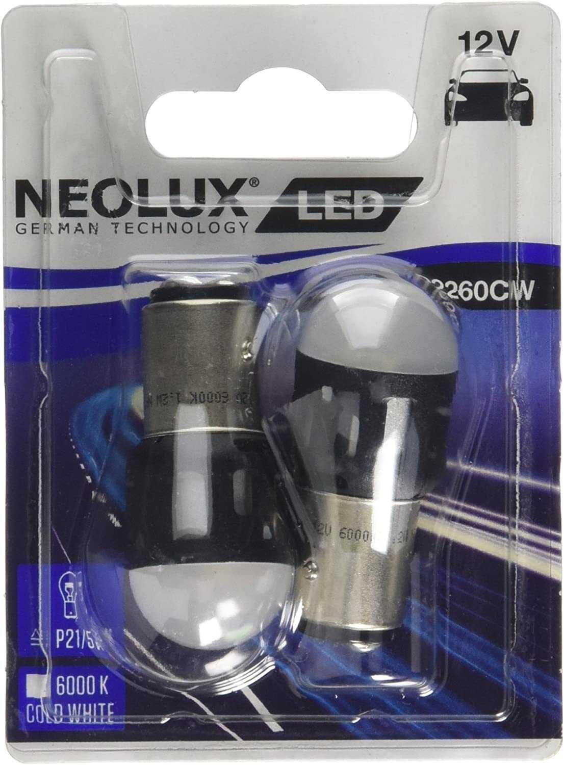 LED крушки NEOLUX(by Osram) P21(1 светлина)/P21/5W(2 светлини)к-т/2бр.