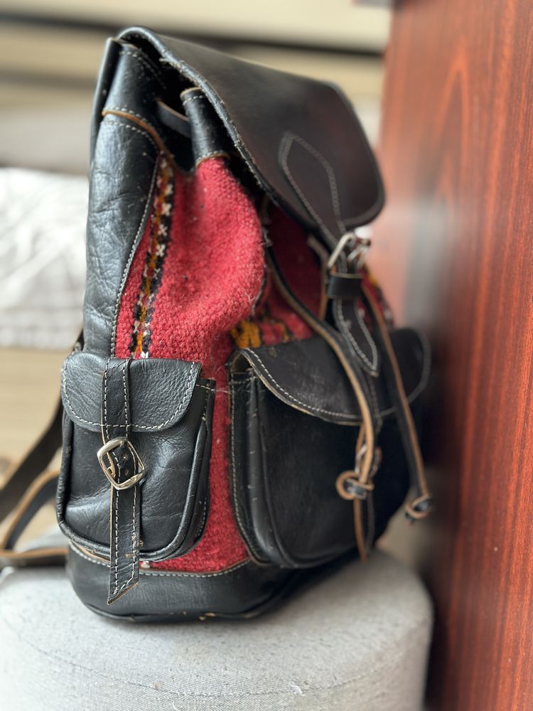 Rucsac piele naturala ai textil