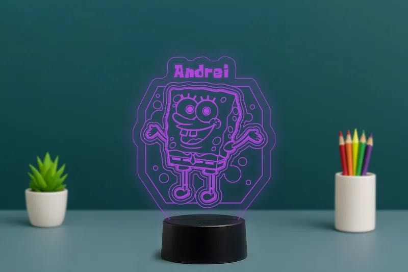 Lampa LED 3D Spongebob – 219 lei – Livrare Gratuită