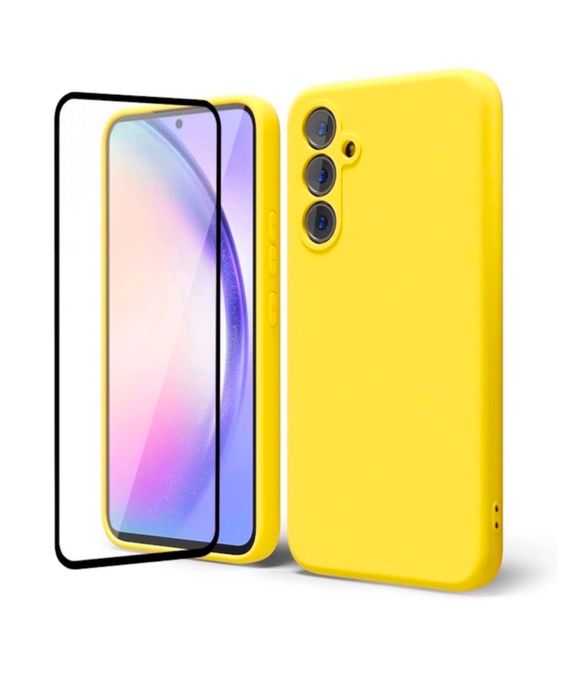 Samsung A15/A16/A26/A36/A56 - Husa Alcantara + Folie Sticla 6D PRIVACY