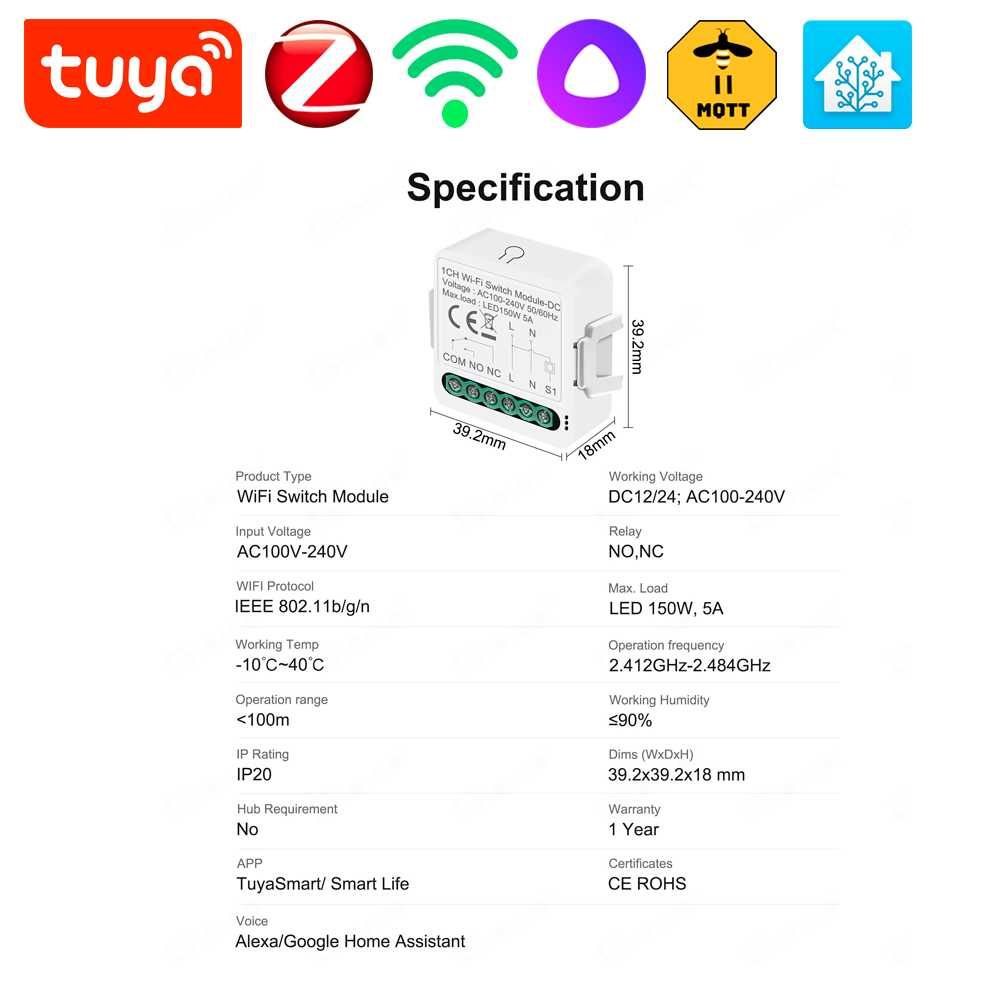 Умный Реле - Сухой контакт - WiFi/ZigBee
