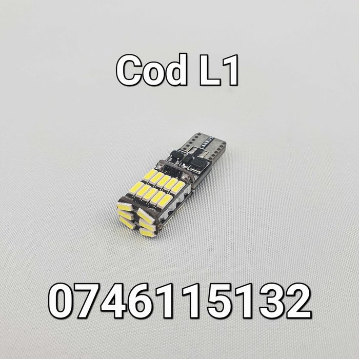 Bec LED Pozitie-Numar-T10 W5W-CANBUS-1000Lm-26 LED-6000K-Multimarca-L1