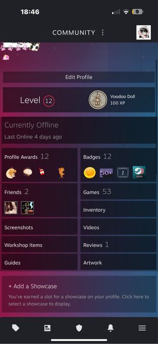 Продам аккаунт стим с 12 уровнем, есть прайм в кс2 , акк 53-мя играми