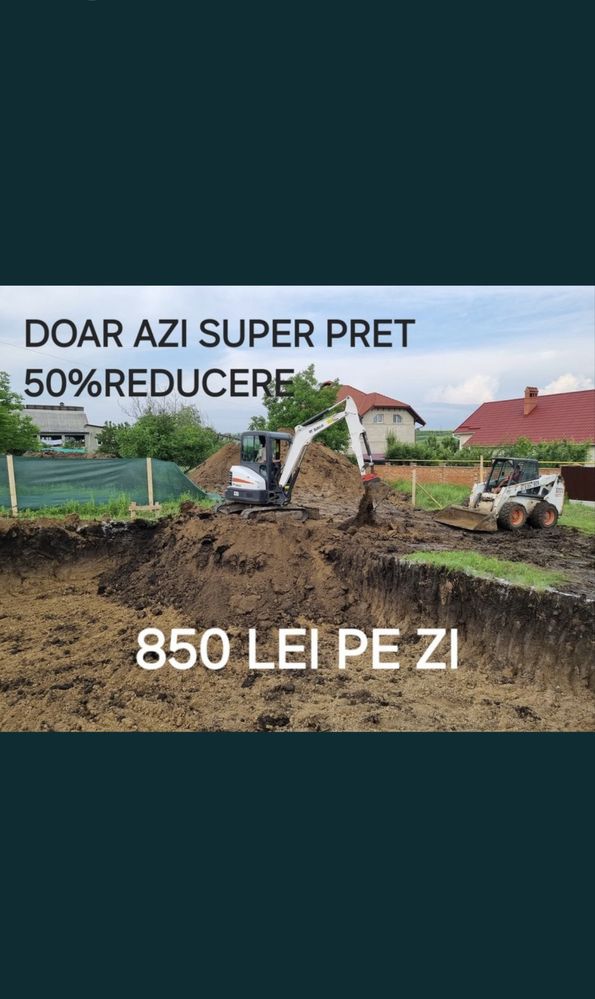 Inchiriez Miniexcavator,Buldoexcavator cele mai mici preturi