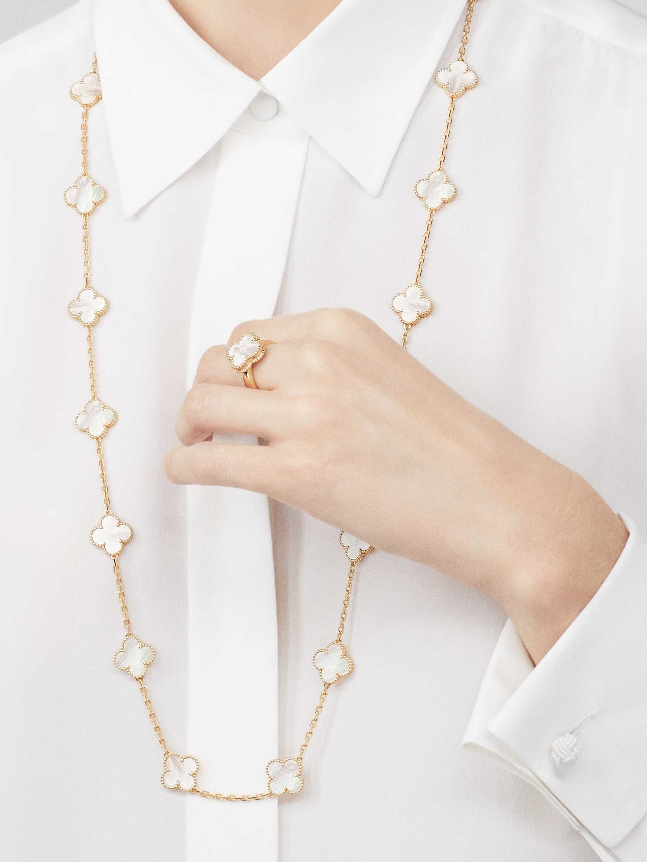 Van Cleef & Arpels VCA Mother Gold Alhambra Clover Дамски Пръстен