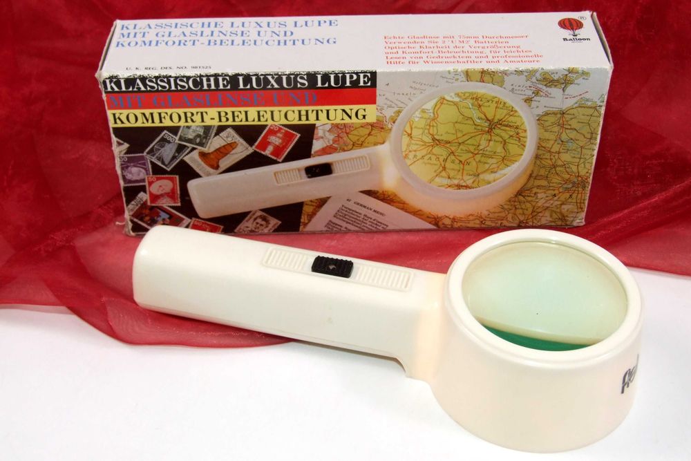 Lupa profesionala FIELMANN cu iluminare, 4x, Made in Germany, NOUA