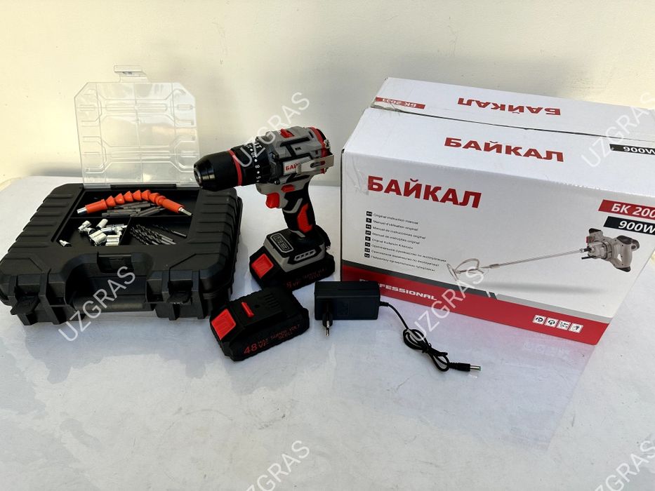 Бепул доставка шуруповерт 13мм ударный + строительный миксер 2в1 новый