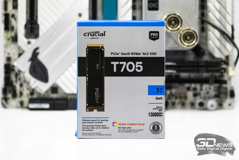 Супер скоростной SSD Gen5 накопитель Crucial T705 1Tb 13600мб/c
