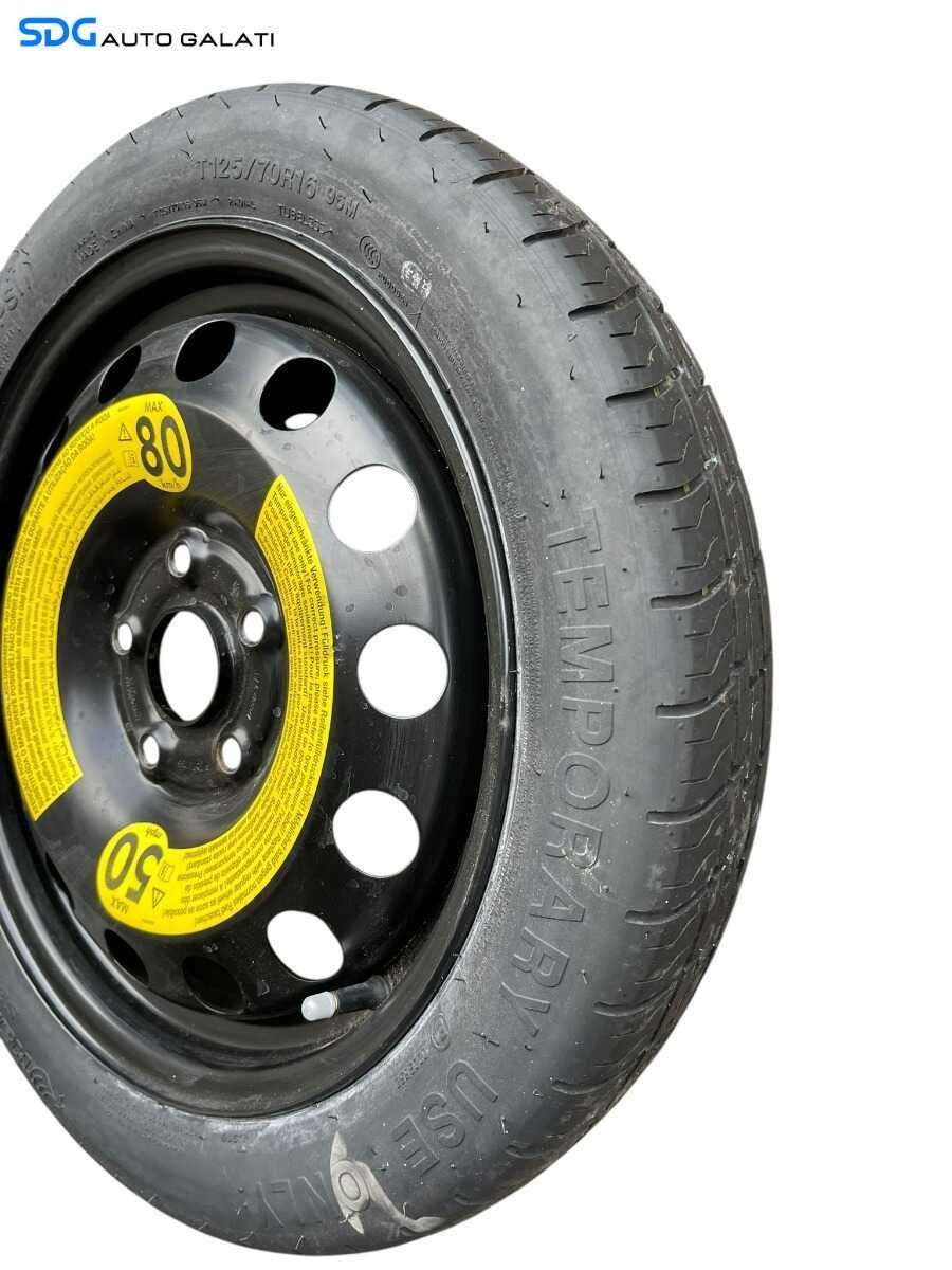 Janta Roata Rezerva Slim 5x112 T125 70 16 R16 31/2Jx16 H2 ET25,5 Skoda Superb 2 2008 - 2015 Cod 5Q0601027AR [B4201]