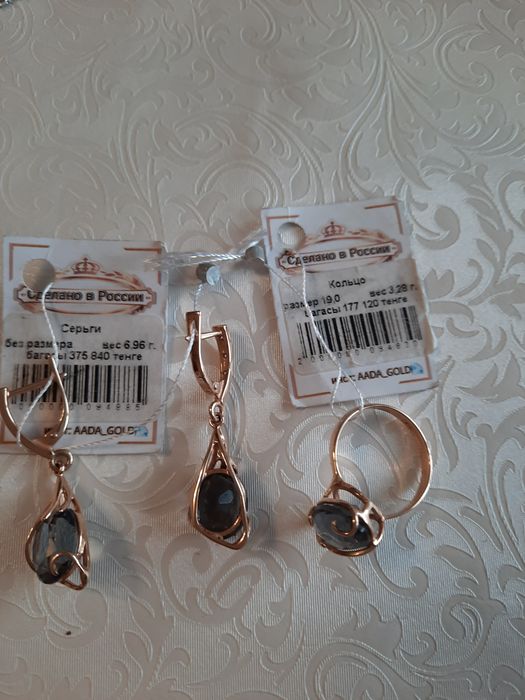 Продам кольцо и серьги золотые