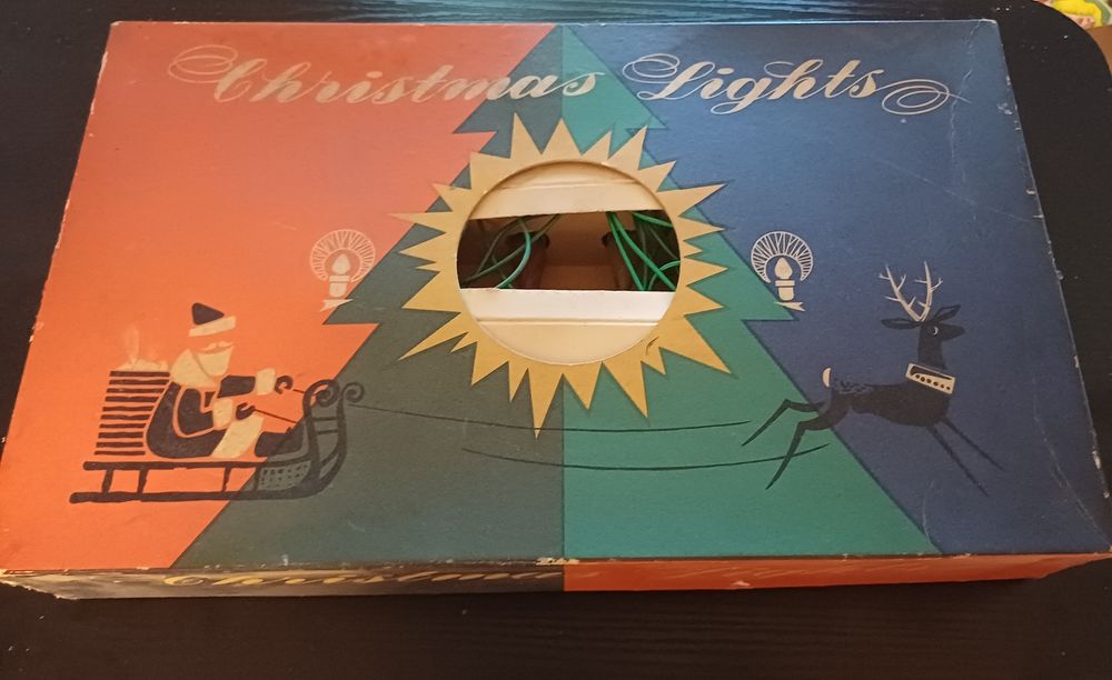 Set vintage becuri brad pom iarna Craciun, anii 60, perioada comunista