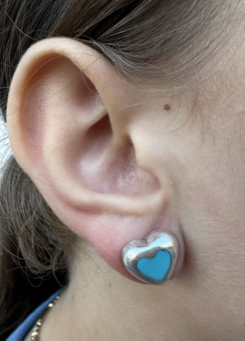 Cercei argint 925 model inimioara cu turcoaz original