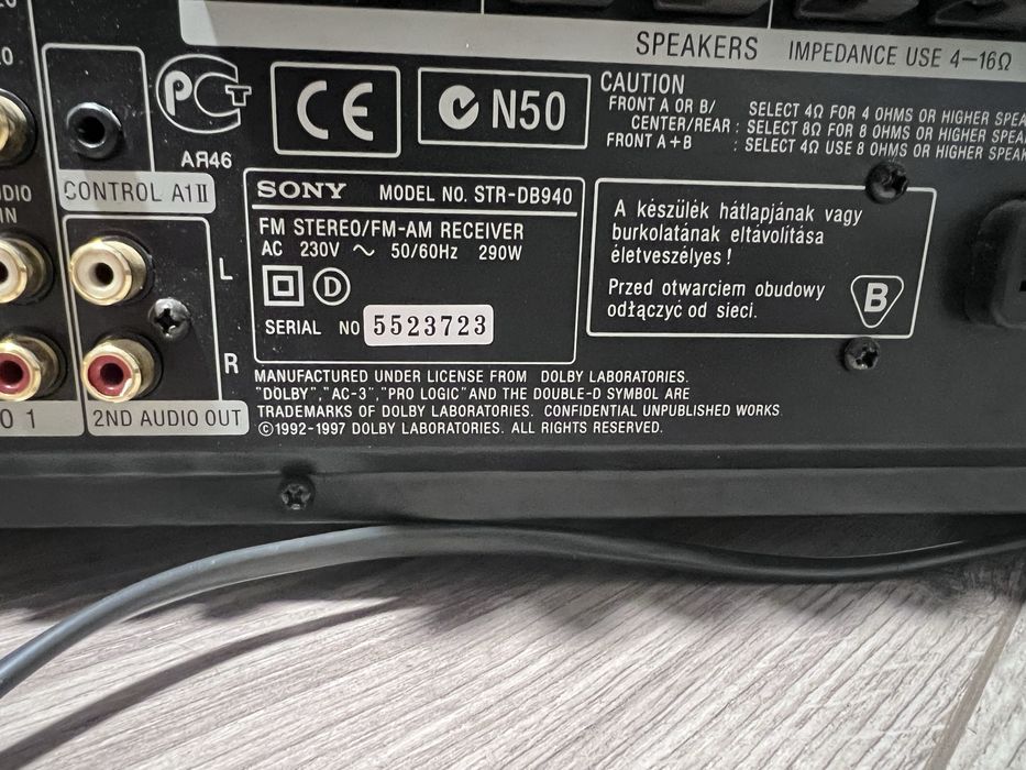 Receiver sony str db 930 stare perfecta de functionare