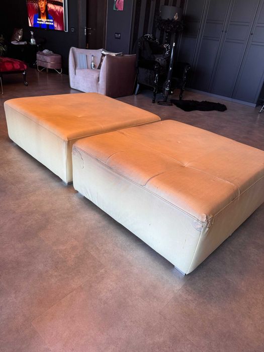 Tabureti XXL ce necesita retapitare 100x98cm - 2 bucati set