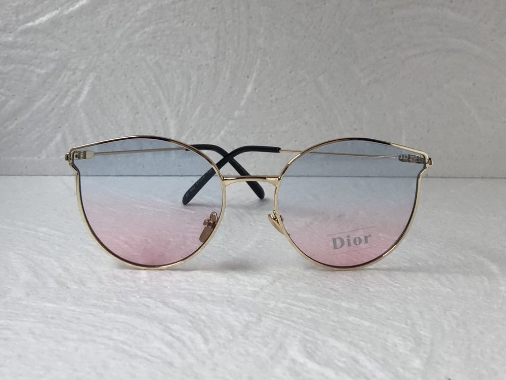 Dior Дамски слънчеви очила котка 3 цвята черни кафяви розови сини CD