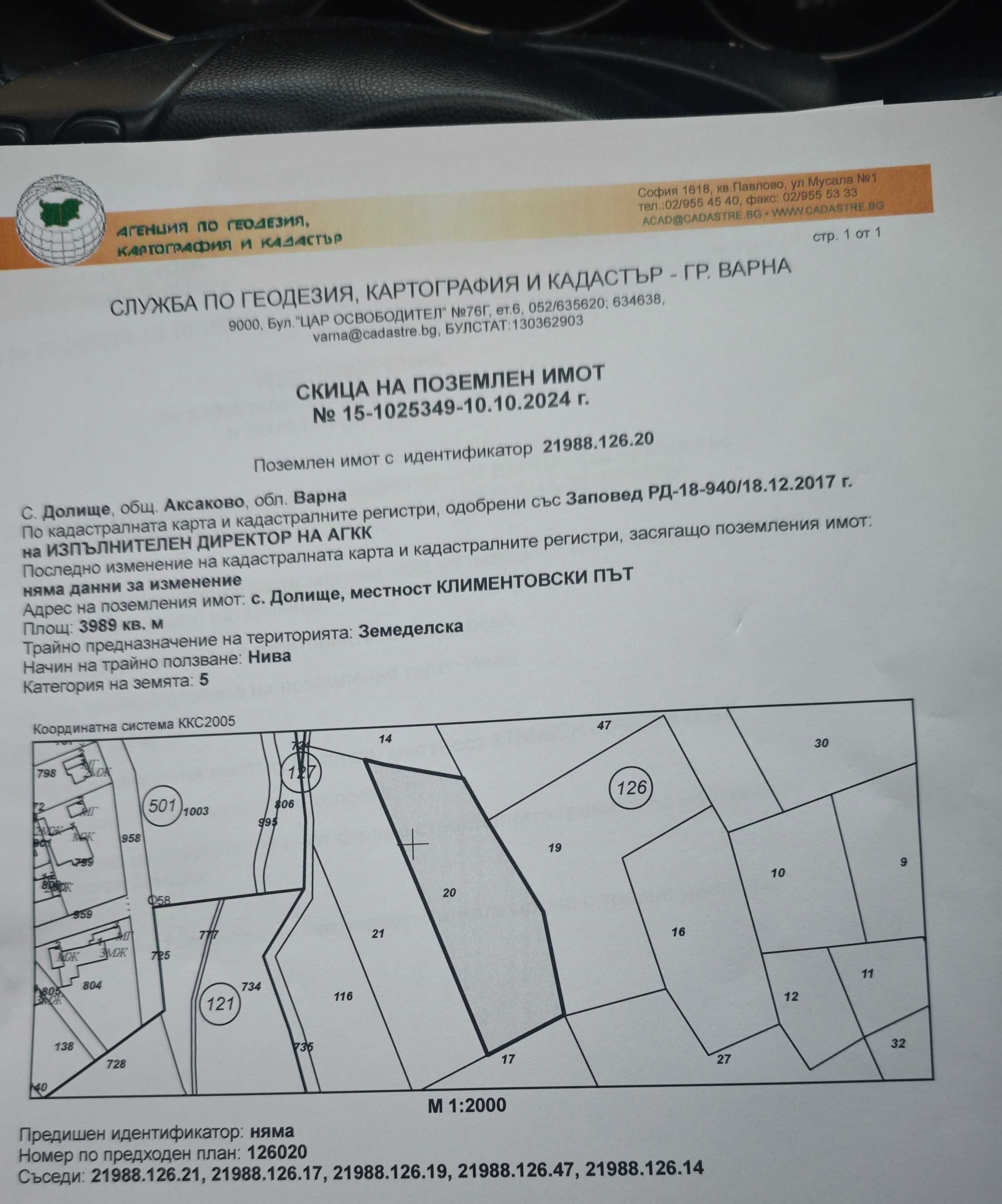 Продавам нива в с. Долище, област Варна- 4 дек. 50000 лв.
