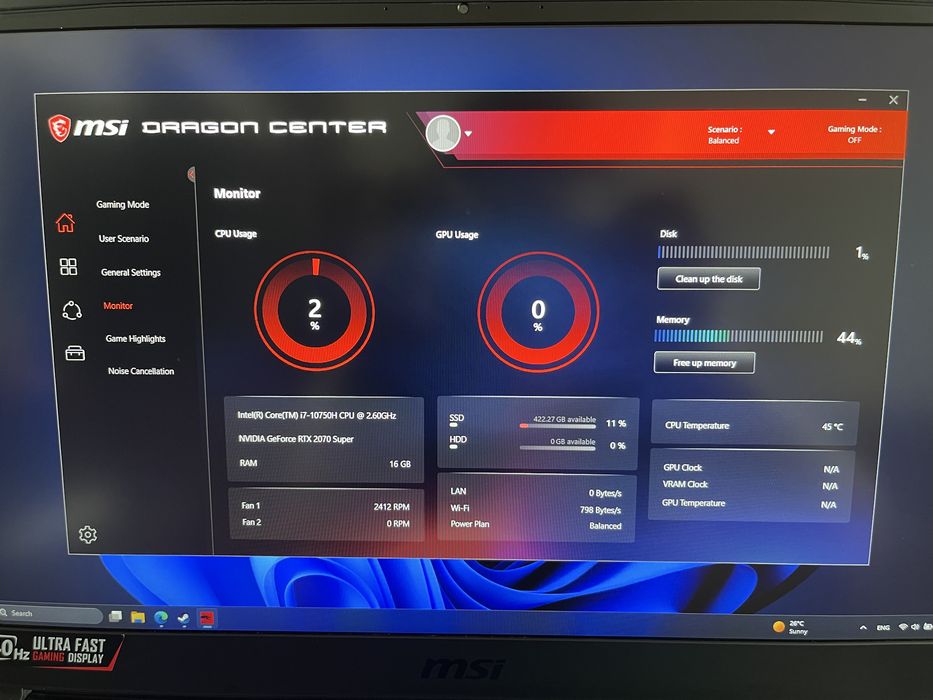 Laptop MSI GE75 -i7 - 2070Super