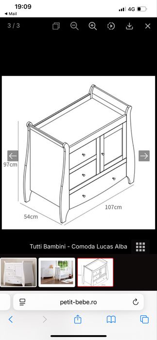 Comoda infasat / depozitare pentru bebe