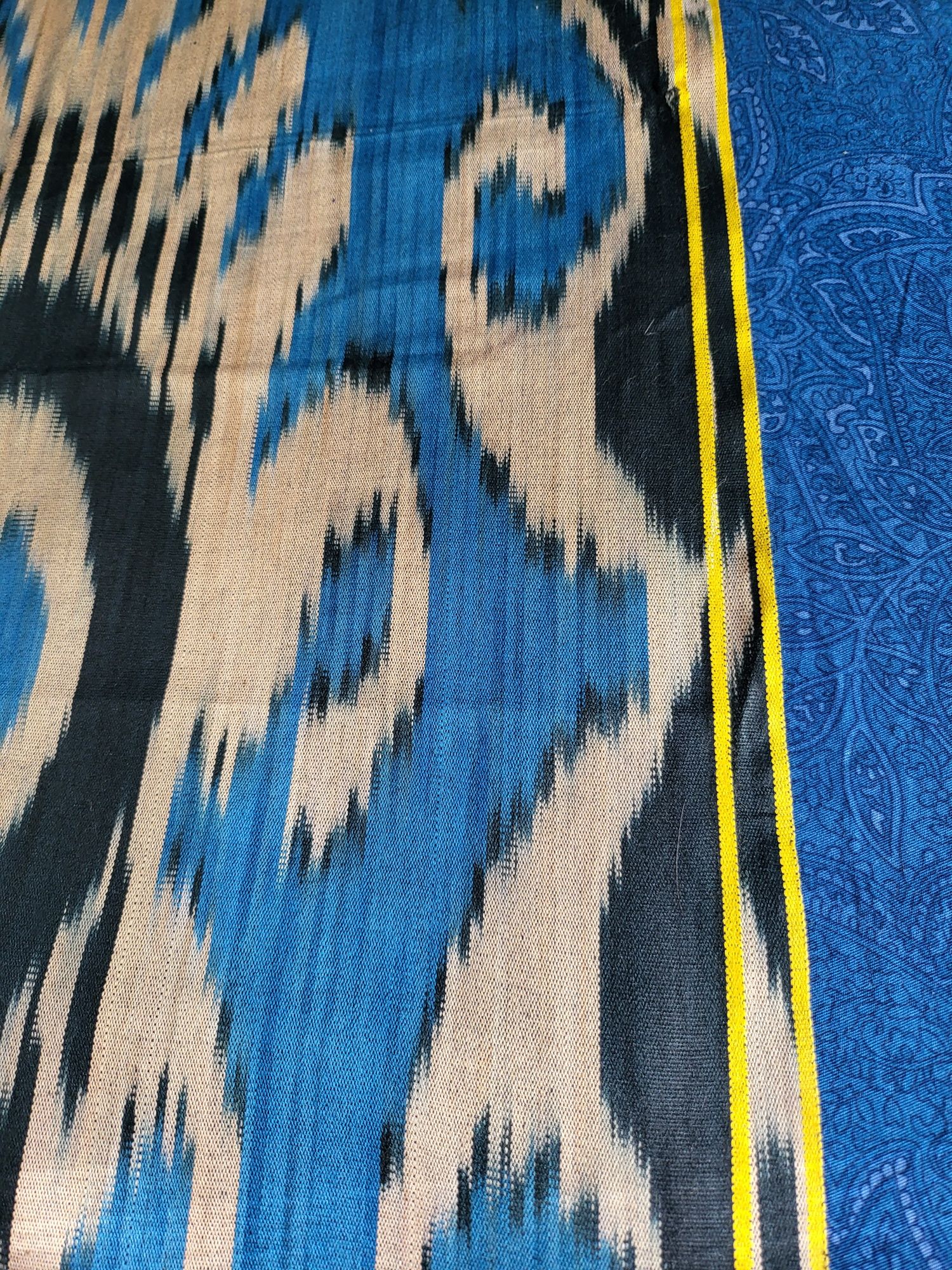 Ручной работы ткань отрез , адрас икат. Хлопок- шелк 40×5 метров