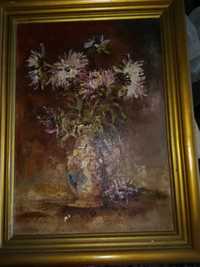 Pictura ulei vaza cu flori