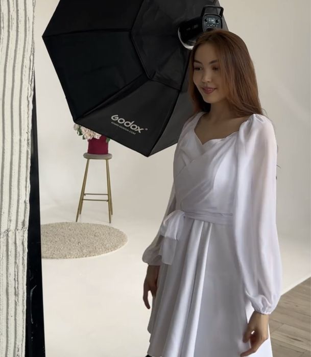 Белое платье-двойка