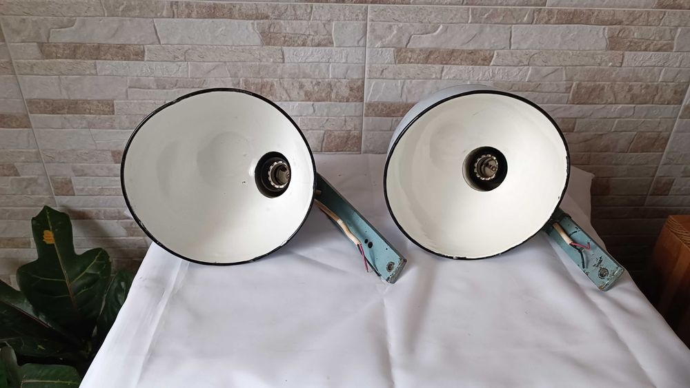 Комплект стари емайлирани лампи за стена или таван - №9 - Антика