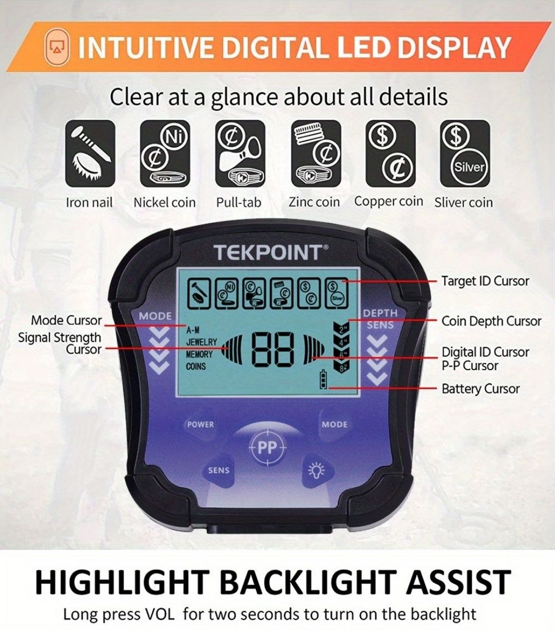 Металотърсач TEKPOINT MD8010 металотърсач