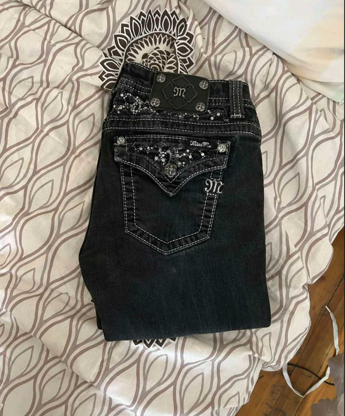 Чисто нови автентични Miss me low rise skinny черни дънки (не носени)