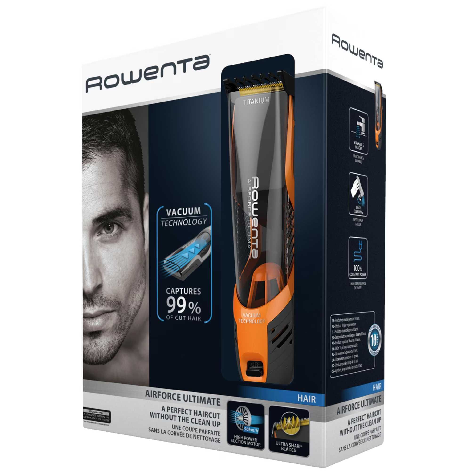 Aparat de tuns cu vacuum Rowenta TN9300F5, lama cu invelis de Titaniu