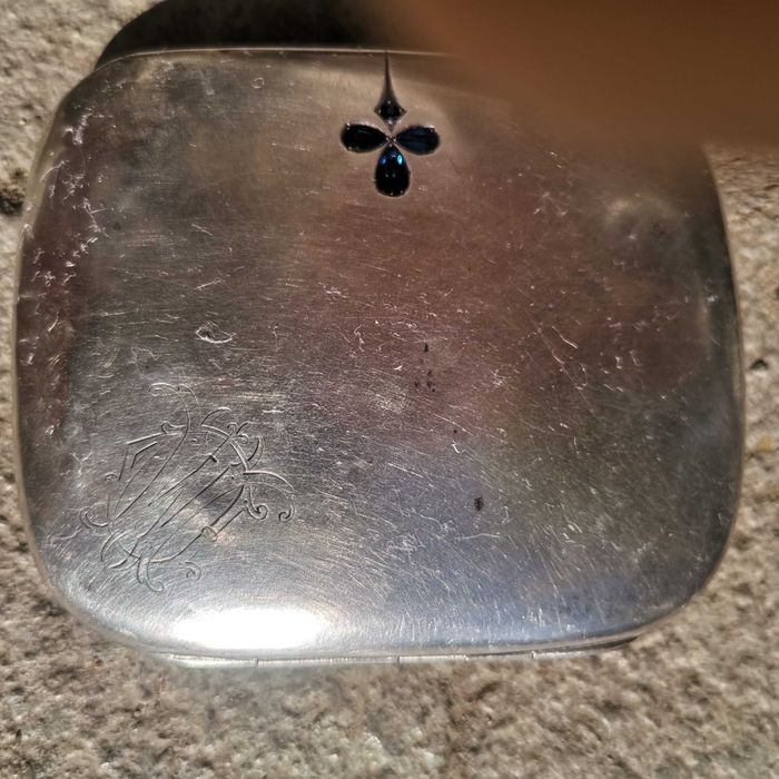 Tabachera din argint cu safire albastre Mitropolia Olteniei 1855/1900