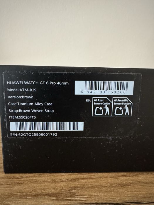 Huawei watch Gt 6 pro Yettel 10.10.25г. Brown + слушалки.