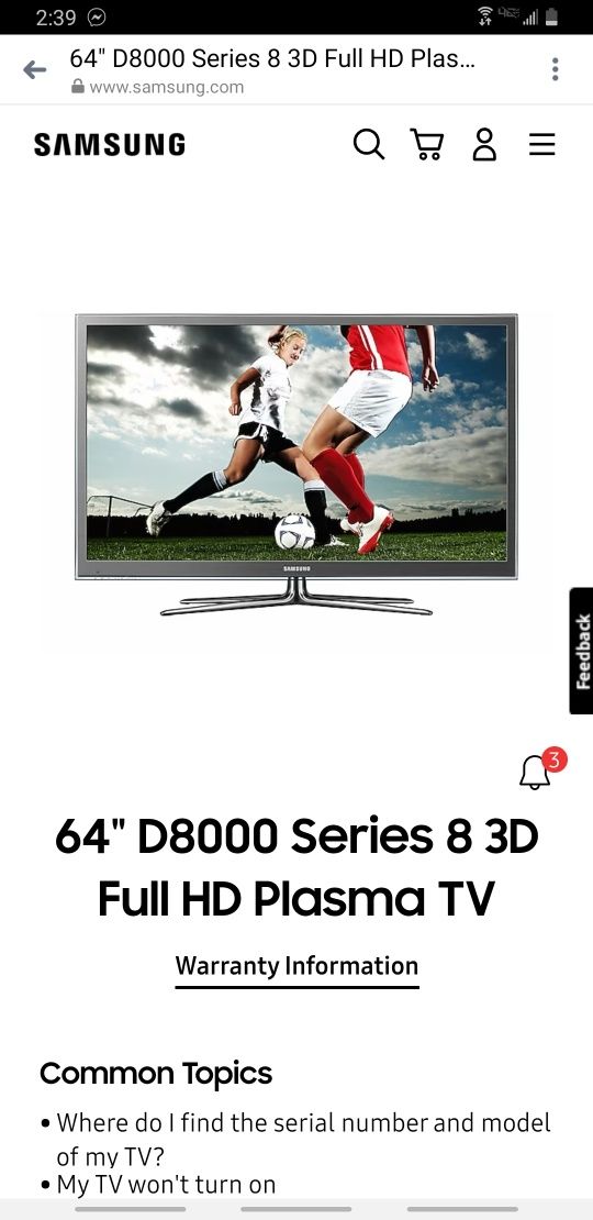 Placa Baza Samsung D8000 3D Full HD Plasma TV