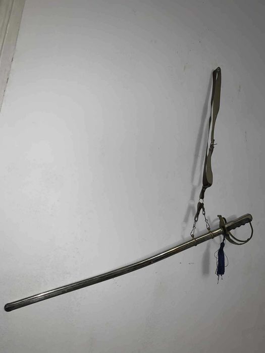 Panoplie sabie fier cu teaca si ham de piele