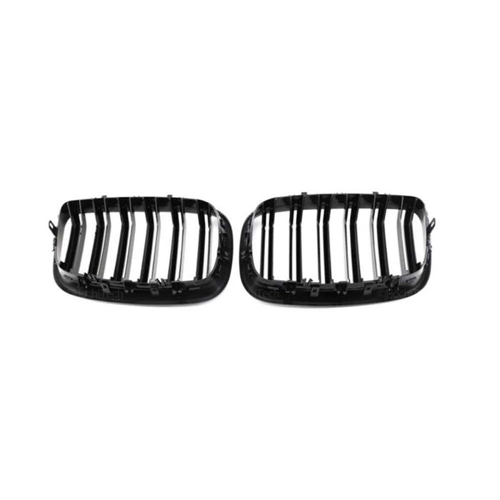 Set 2 grile duble M negru lucios BMW X5 E70 sau X6 E71 an 2007-2014
