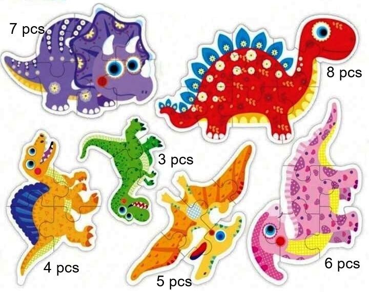Puzzle dinozauri Joc educativ pentru micii exploratori NOU