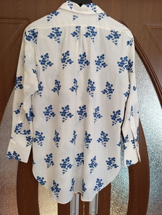 Cămașă cu flori brodate XS oversize Zara