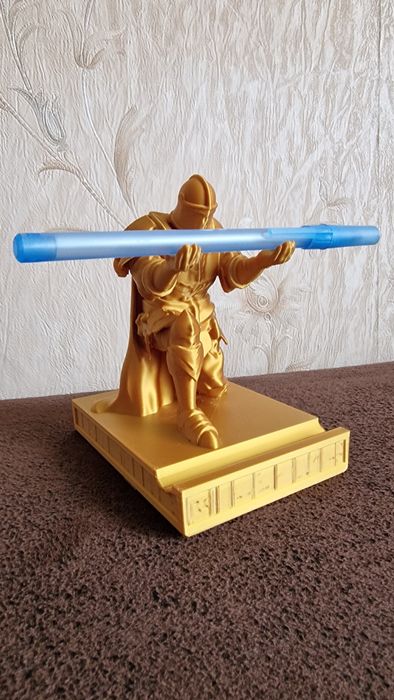 3д златен  рицар поставка химикал бюро декорация/3d print gold  knight