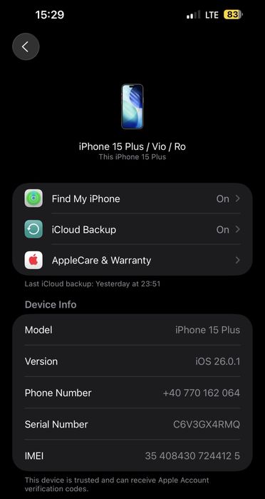 iPhone 15 plus 256 GB