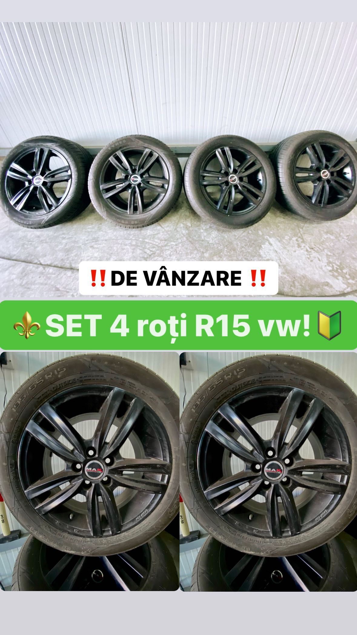 Set 4 roți R15 vw