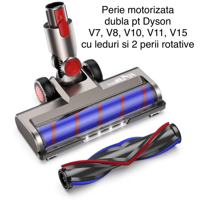 Perie rotativa pt Dyson talpa cu led-uri si cu 2 perii