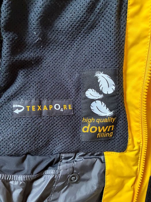 Ски яке Jack Wolfskin XLL - гъши пух + TEXAPORE, неползвано, жълто