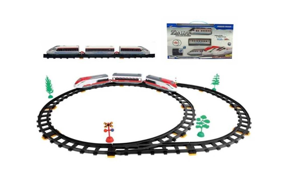 Tren electronic cu sina, lumini și sunete 40 buc