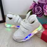 Adidasi albi cu scai si urechi iepuras lumini LED pt fete 21 22 23 24