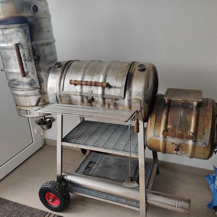Gratar barbeque bbq butoi smoker afumatoare INOX