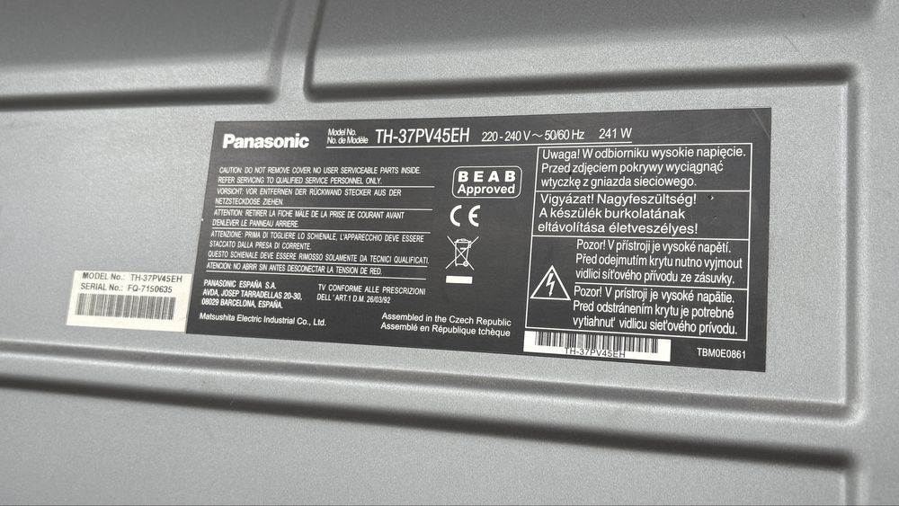 televizor panasonic 37”