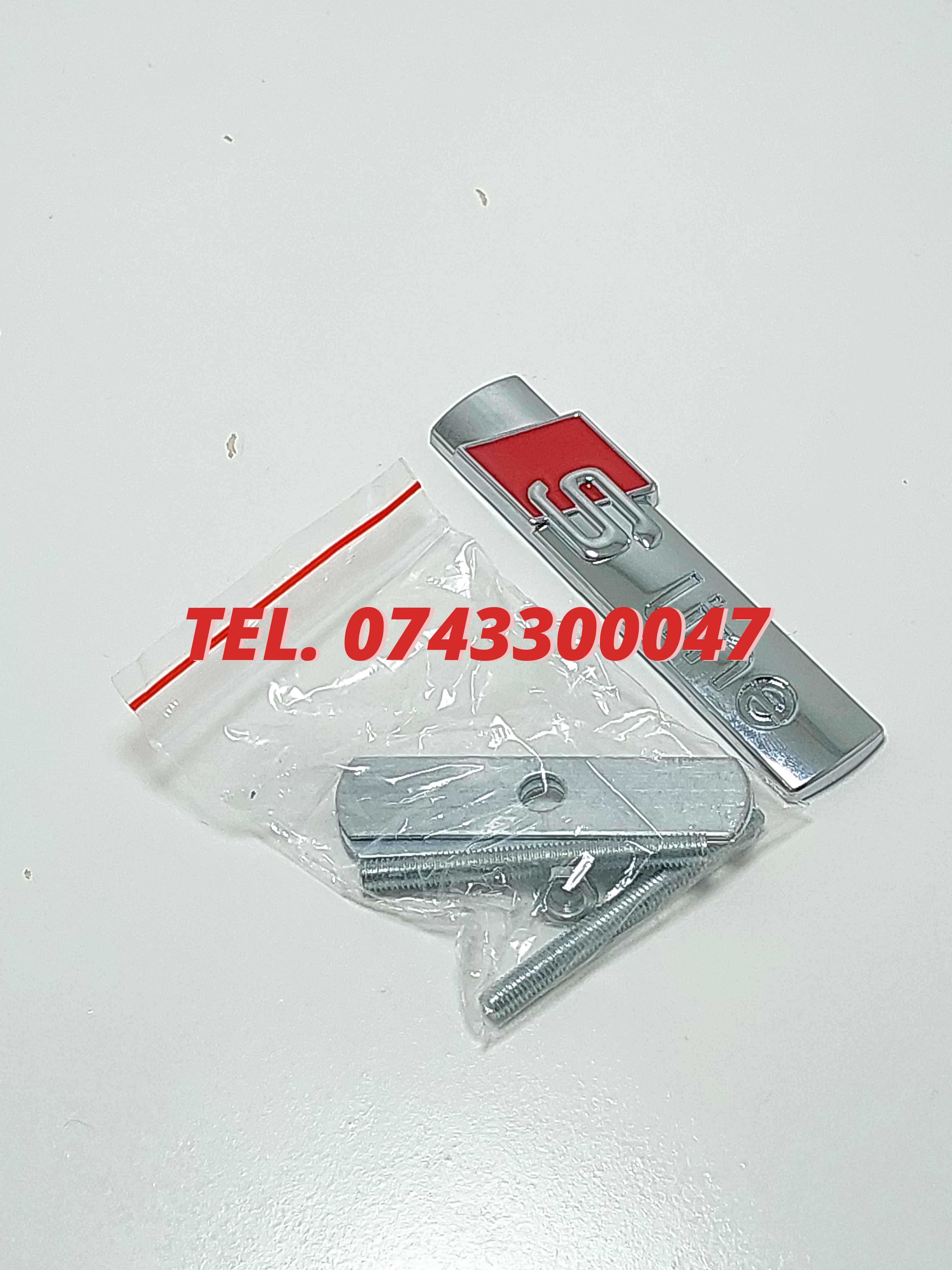 Emblema Grilaj Audi Sline Crom Montaj Contra Placa