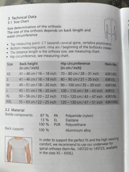 Orteza de spate Streifeneder 43R1/M