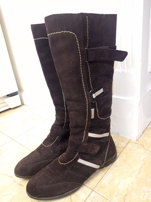 Ботуши,боти естествен велур,кожа