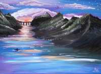 Pictura in culori acrilice "Lilac Sky"