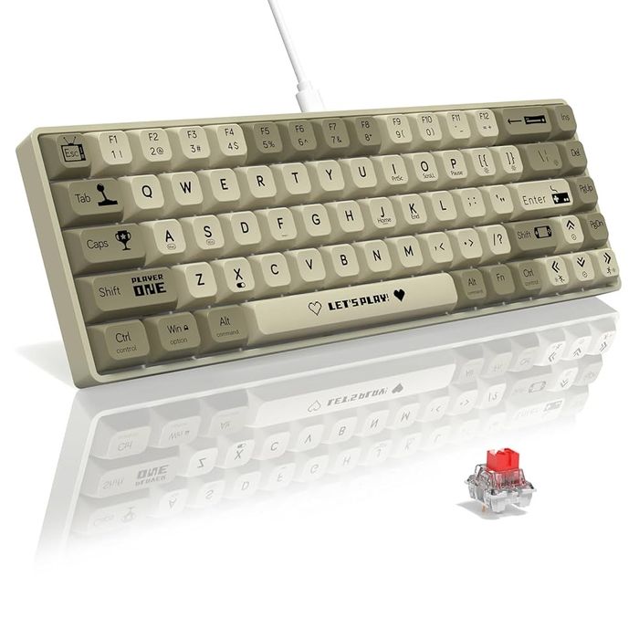 Ajaaz механична клавиатура с червени суичове(hot-swappable) с кабел